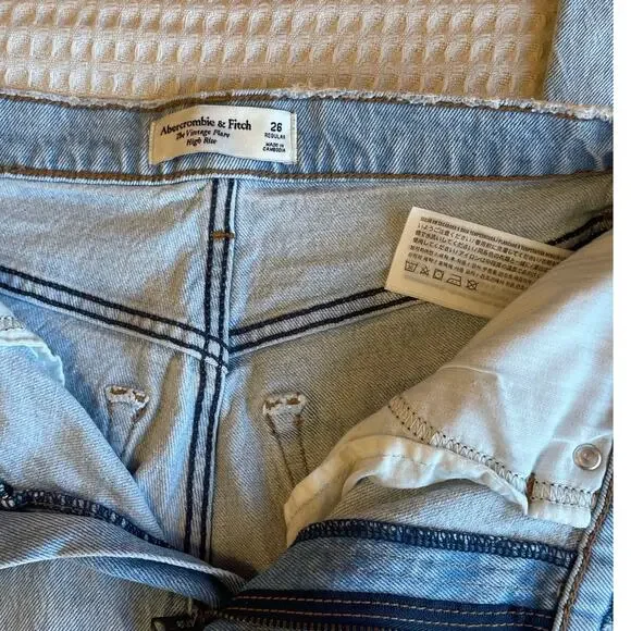 Abercrombie & Fitch The Vintage Flare High Rise Medium Wash Jeans 26 Y2K Western - Picture 12 of 13